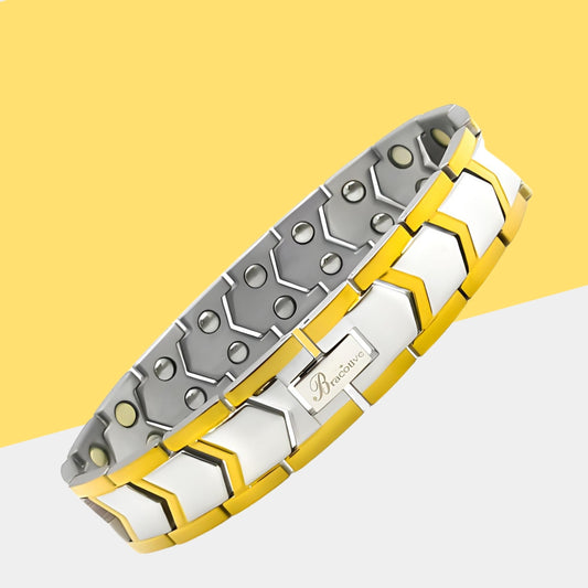 Stylish Titanium Bracelet For Bp Maintain With 22 Power Magnets Trendy Daily Wear Bio Mangetic Bracelet For Men