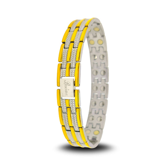 Stylish Silver Gold Plated Titanium Bracelet 22 Power Magnets Trendy Daily Wear Bio Mangetic Bracelet For Men