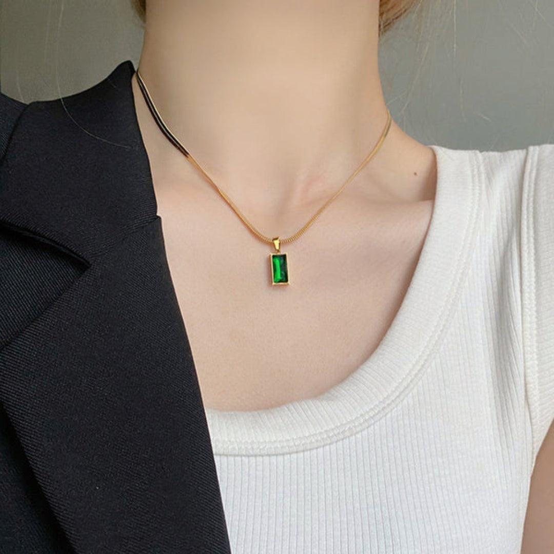 Green Pendant Gold Chain For Women Just Rs.499/-