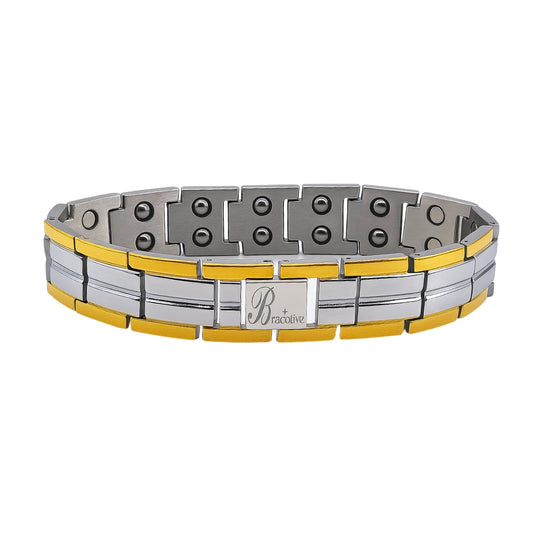 Titanium Silver Gold Stainless Steel Bio Magnetic Bracelet For Men