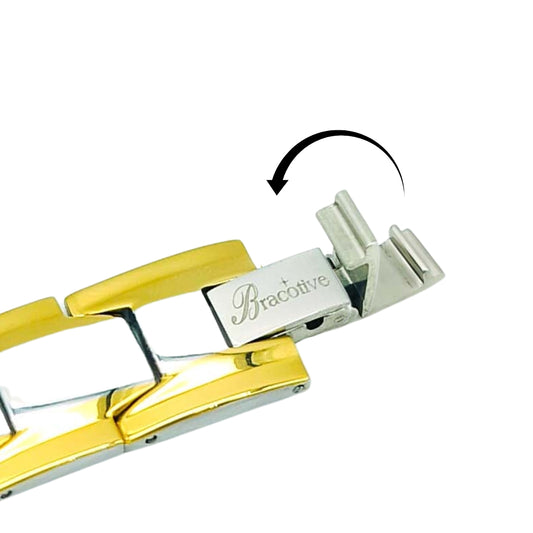 Stylish Daily Wear Bio Magnetic Bracelet For Men Trendy Silver Gold Dual Tone Magnetic Bracelet Luxury Design