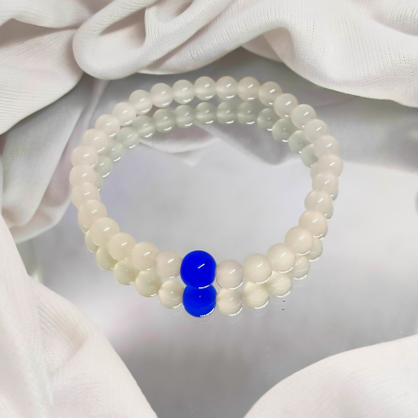 Bracotive White Beads Bracelet For Unisex