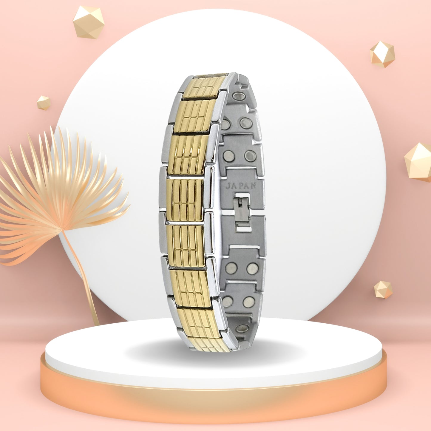 Daily Wear Titanium Bio Magnetic Bracelet For Men Stylish Silver Gold Dual Tone Magnetic Bracelet Luxury Design