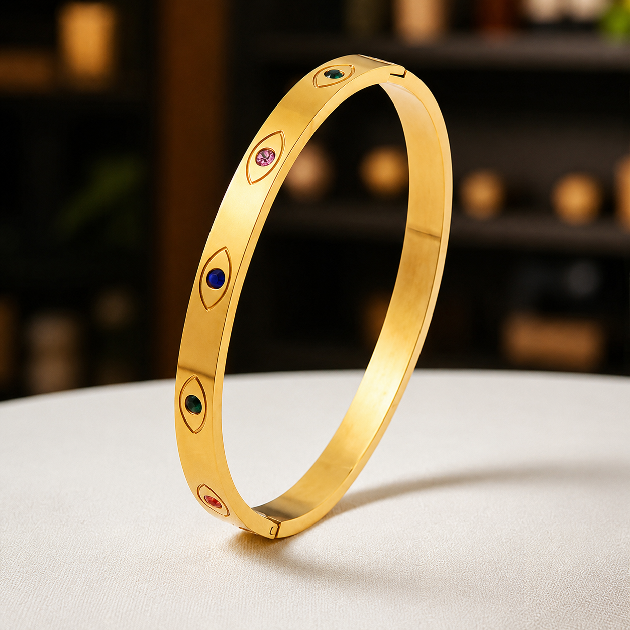 MultiColour Evil Eye Golden Bangle For Women Just Rs.399/-
