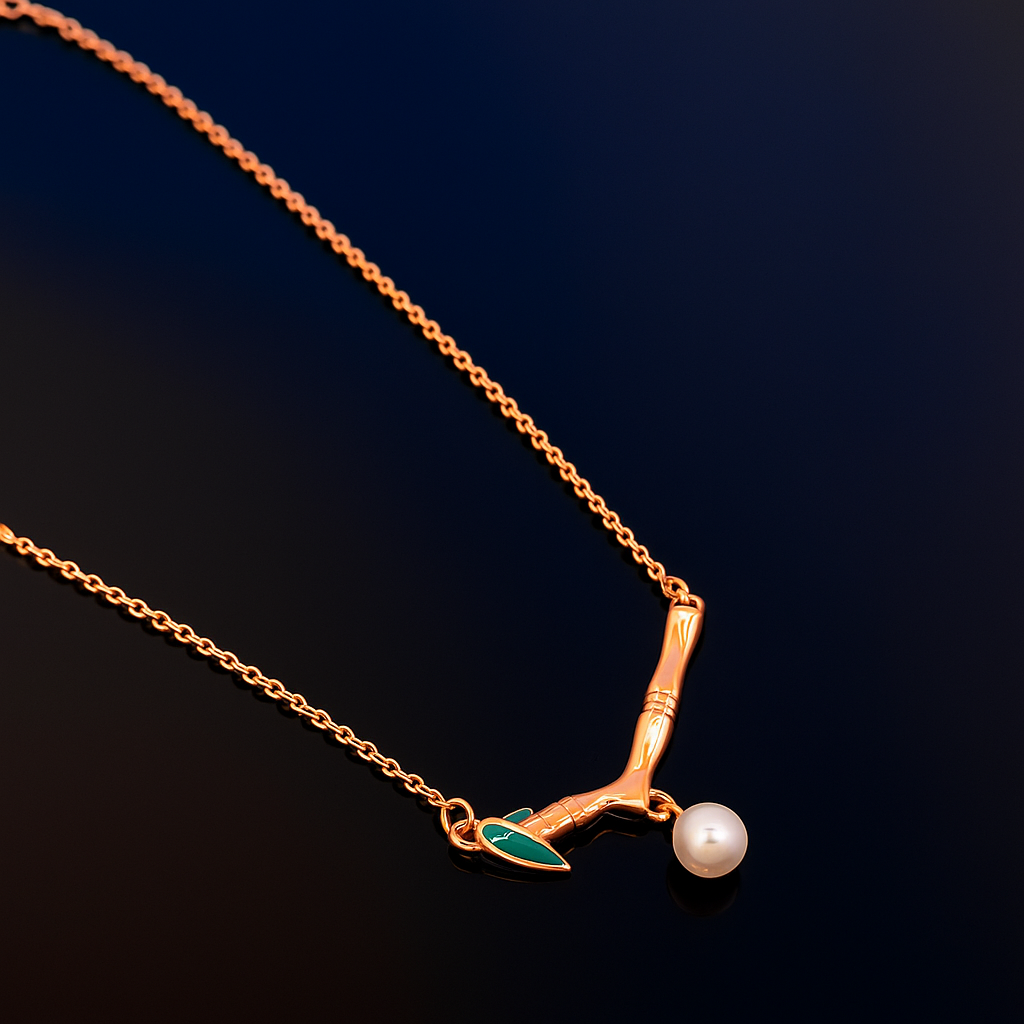 Stylish Rosegold Anti Tarnish Waterproof Daily Wear Necklace For Girls&Women Best Gift For Birthday