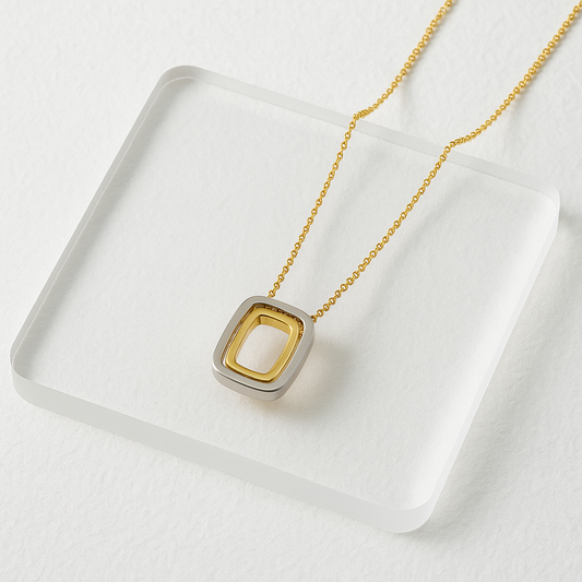 Trending Sqaure Shape Ring Pendant Chain For Girls Gift For Birthday/Anniversary