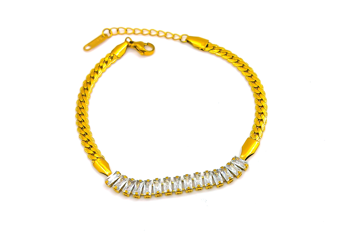 Anti-Tarnish Waterproof Diamond Bracelet For Women Gold Plated