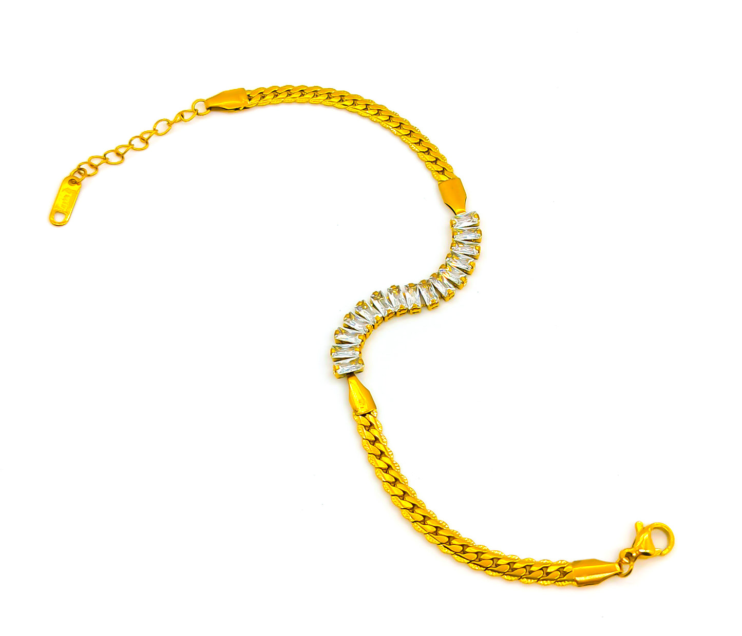 Anti-Tarnish Waterproof Diamond Bracelet For Women Gold Plated
