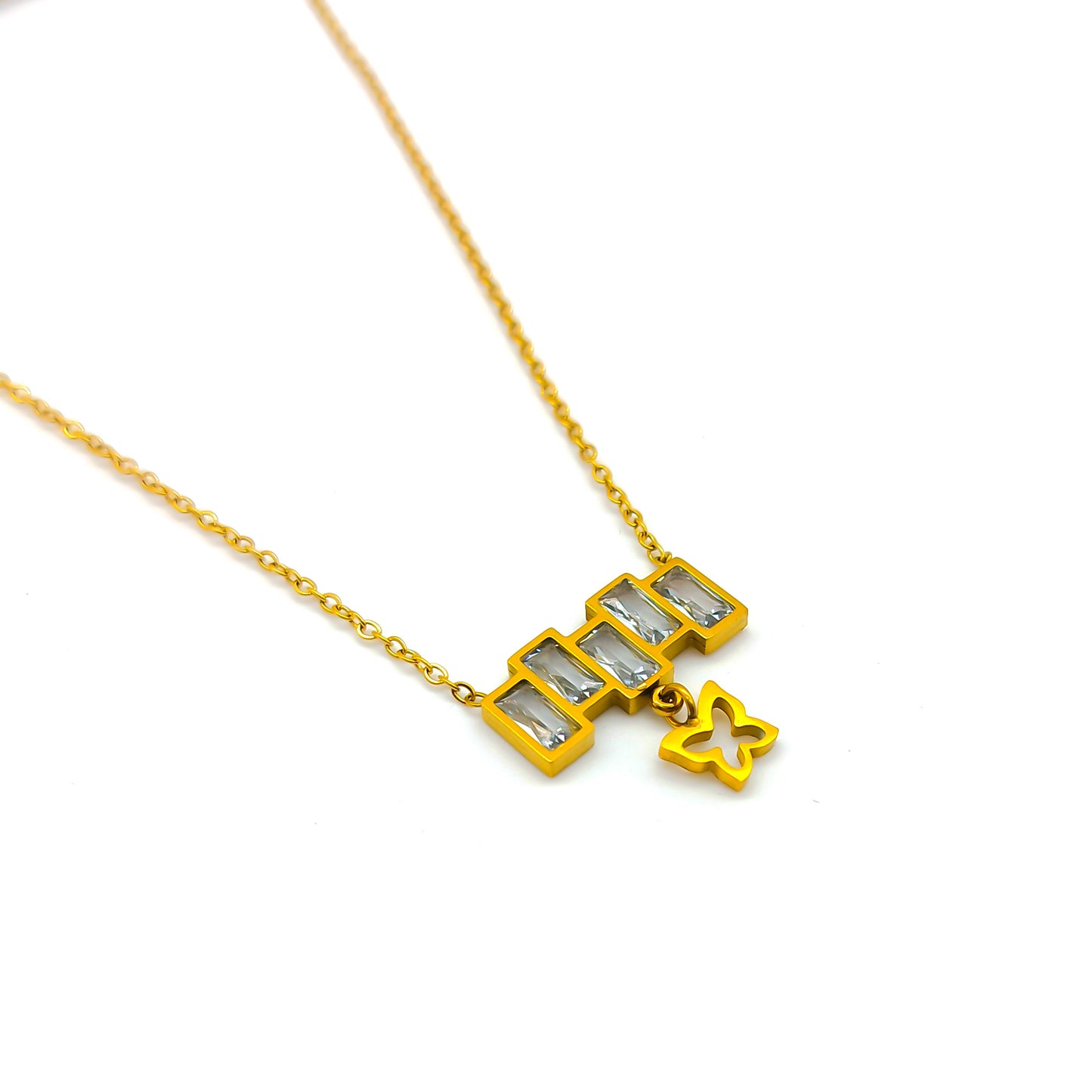 Double Chain Diamond Pendant Necklace Best Gift For Womens And Girls