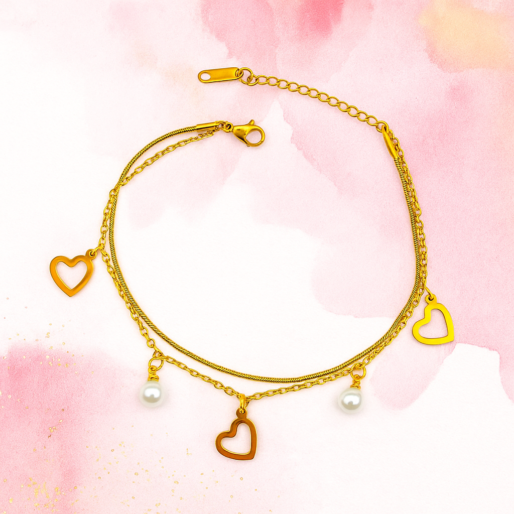 Stylish Heart Charm Bracelet For Women Skin-Friendly/Anti-Tarnish Bracelet