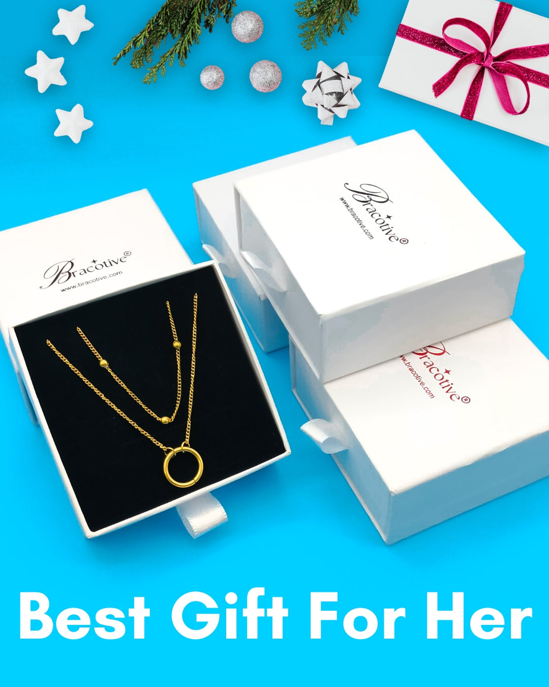 Combo Gold Pendant Chain For Women / Anti Tarnish / Waterproof Jewelry