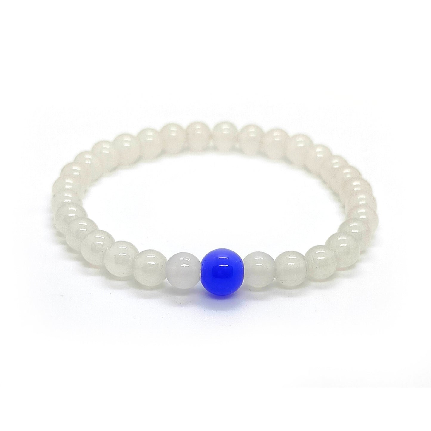 Bracotive White Beads Bracelet For Unisex