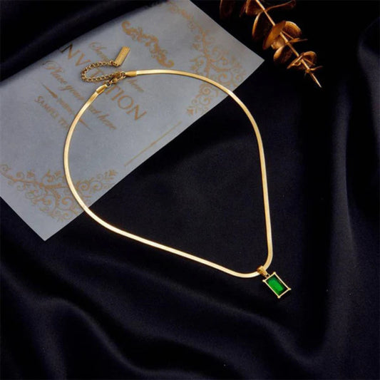 Green Pendant Gold Chain For Women Just Rs.499/-