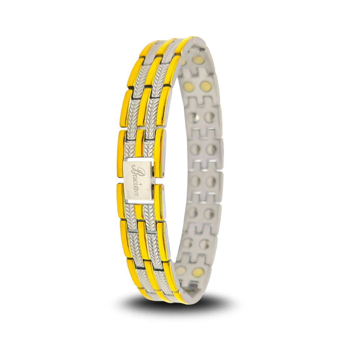 Stylish Silver Gold Plated Titanium Bracelet 22 Power Magnets Trendy Daily Wear Bio Mangetic Bracelet For Men
