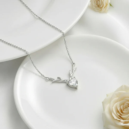 Anti Tarnish Silver Deer Pendant Chain For Women Just Rs.499/-