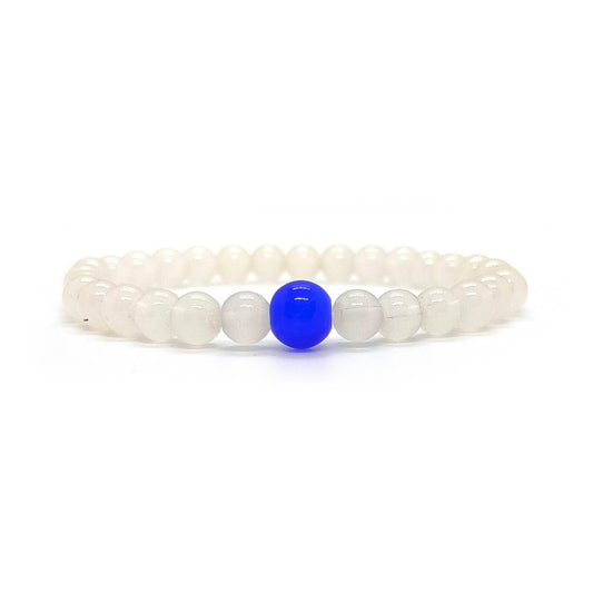 Bracotive White Beads Bracelet For Unisex