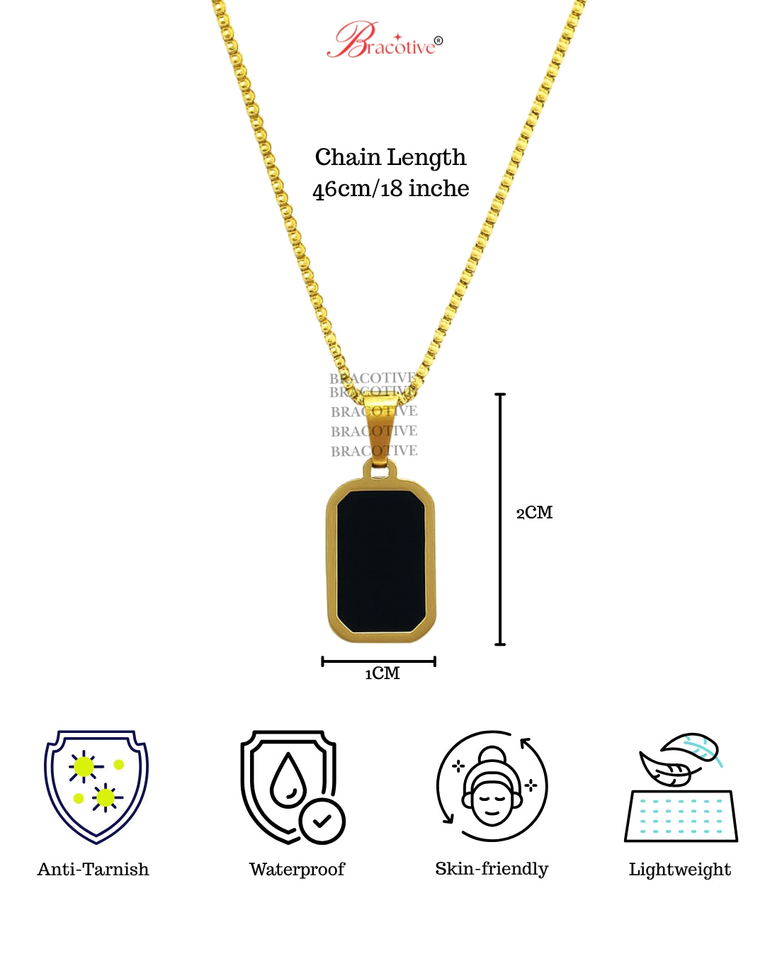 Combo Black-Pink-Gold Pendant Chain For Women / Anti Tarnish / Waterproof Jewelry