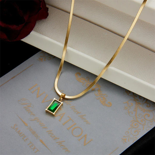 Green Pendant Gold Chain For Women Just Rs.499/-