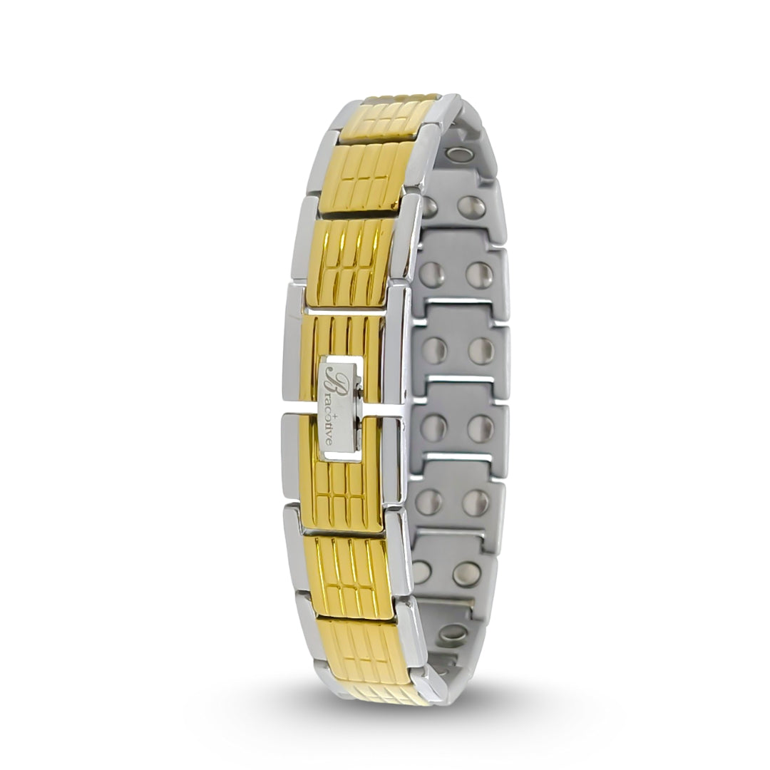 Daily Wear Titanium Bio Magnetic Bracelet For Men Stylish Silver Gold Dual Tone Magnetic Bracelet Luxury Design