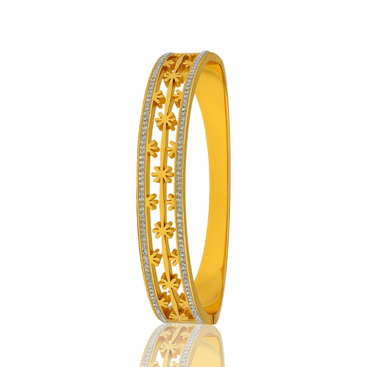 Women Anti Tarnish Bangle Latest Stylish Golden Polish