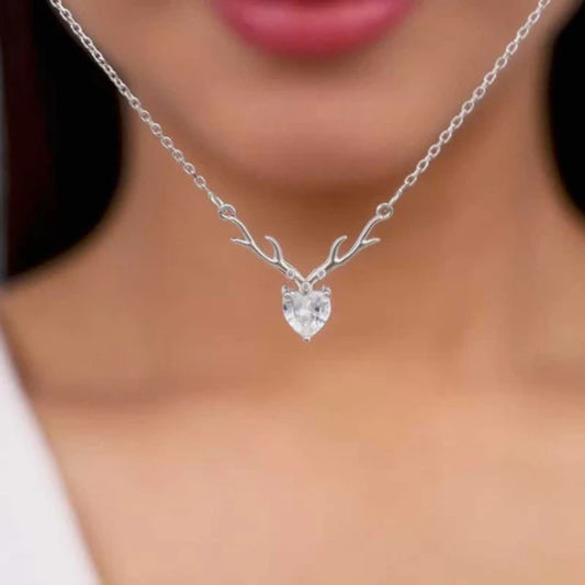 Anti Tarnish Silver Deer Pendant Chain For Women Just Rs.499/-