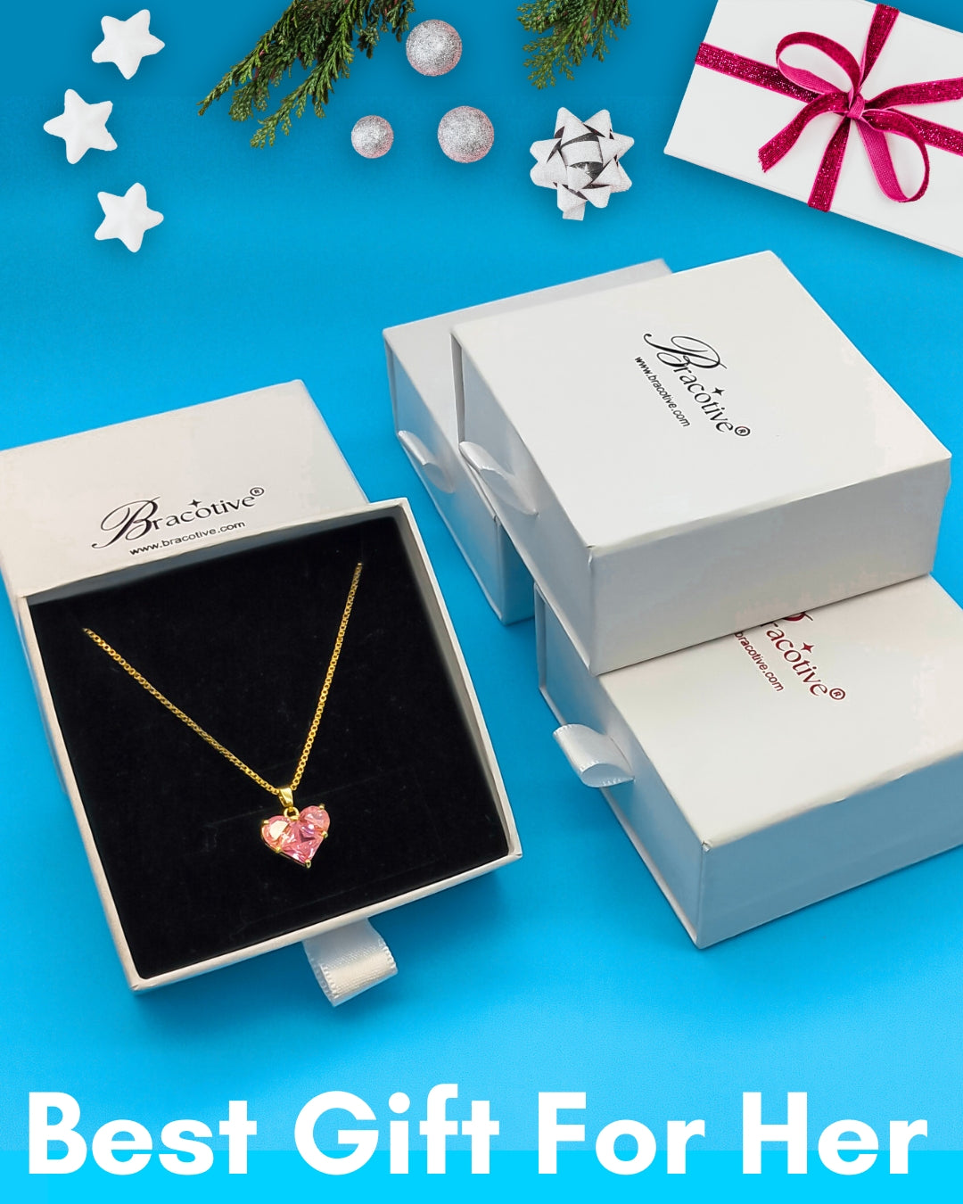 Combo Black-Pink-Gold Pendant Chain For Women / Anti Tarnish / Waterproof Jewelry