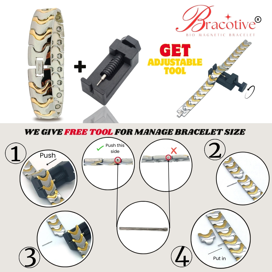 Titanium Stainless Steel Bio Mangetic Bracelet Maintain Bp With 22 Magnets Stylish Bracelet Design For Men