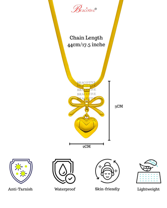 Combo Gold Pendant Chain For Women / Anti Tarnish / Waterproof Jewelry