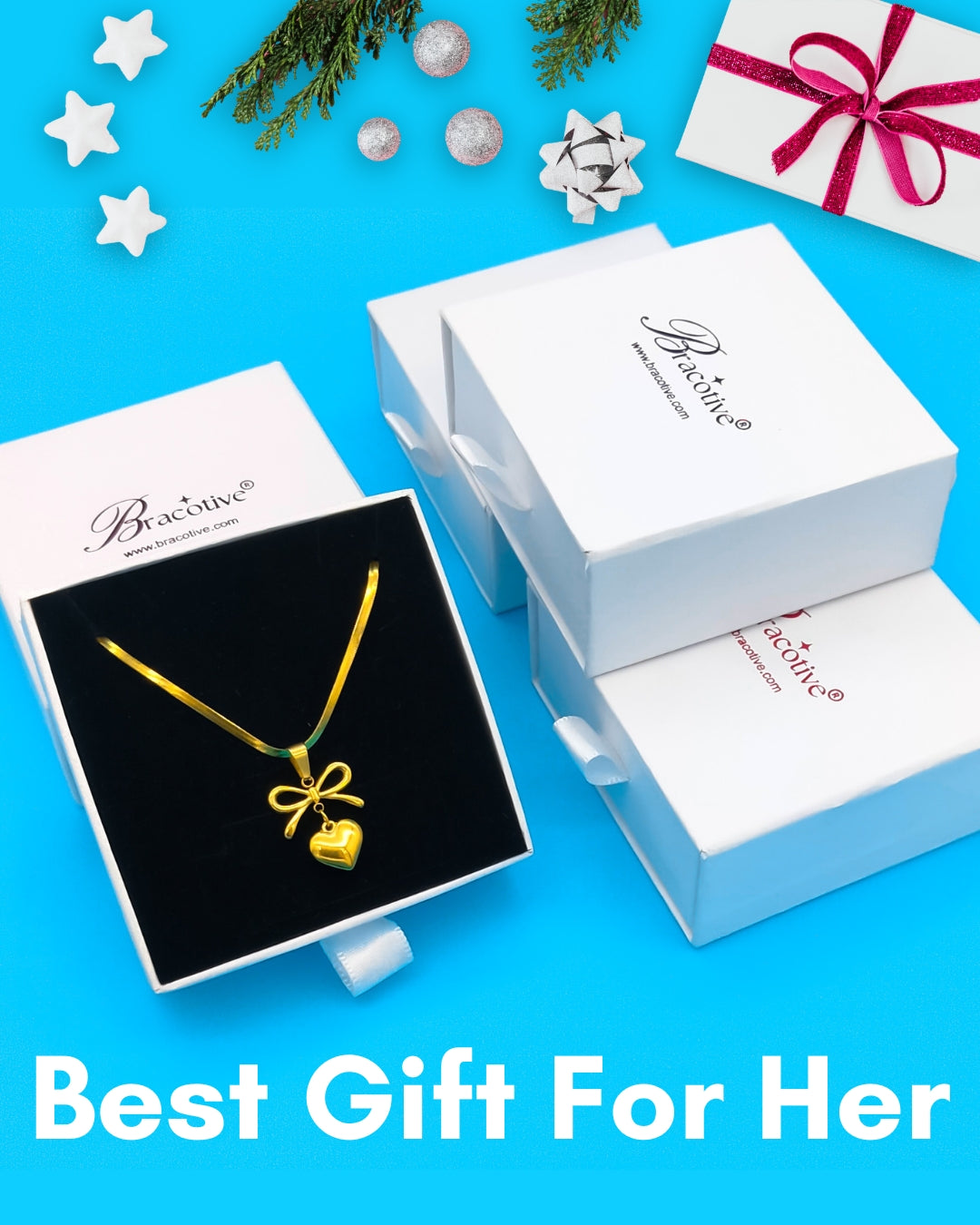 Combo Gold Pendant Chain For Women / Anti Tarnish / Waterproof Jewelry