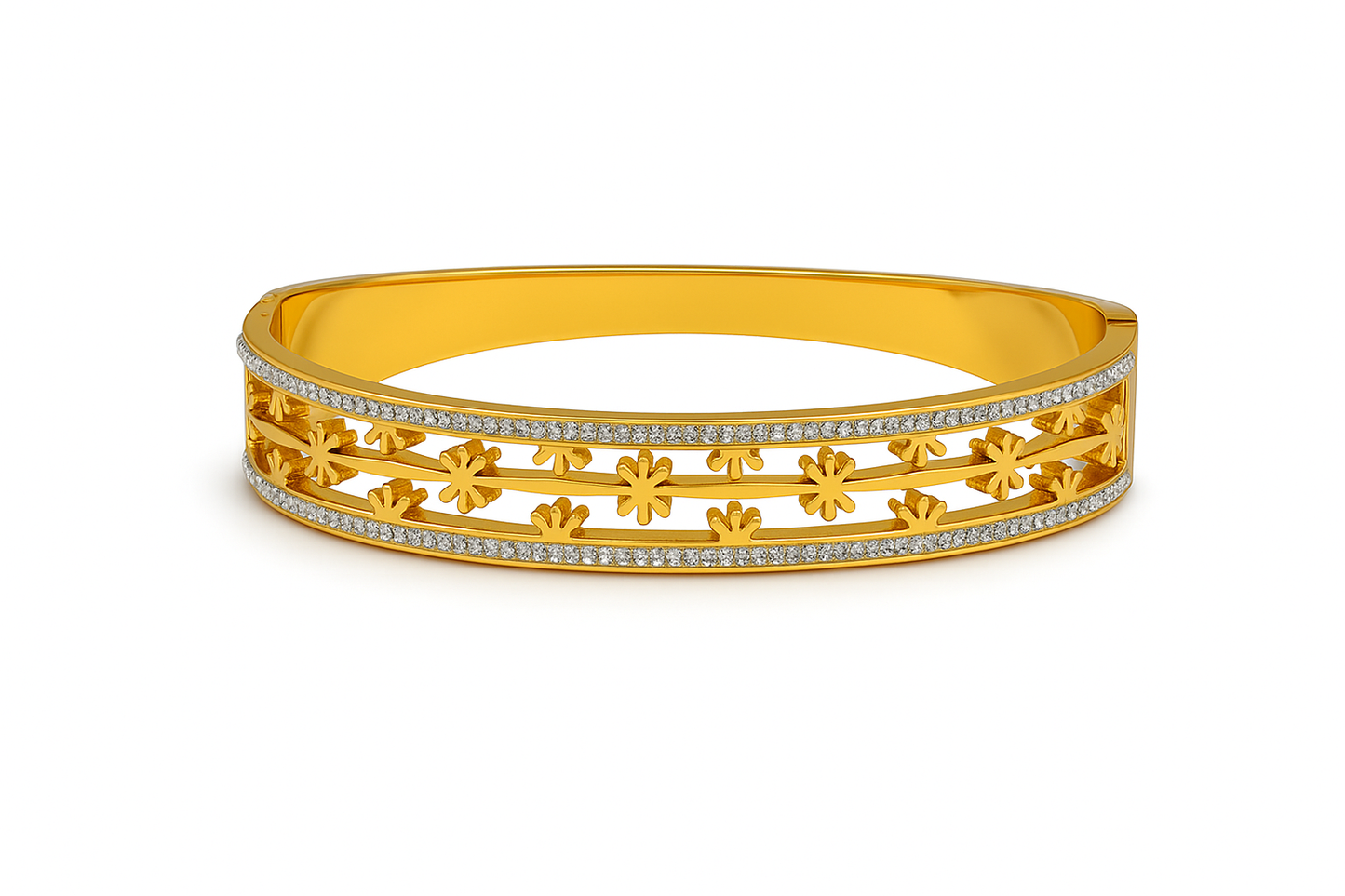 Women Anti Tarnish Bangle Latest Stylish Golden Polish