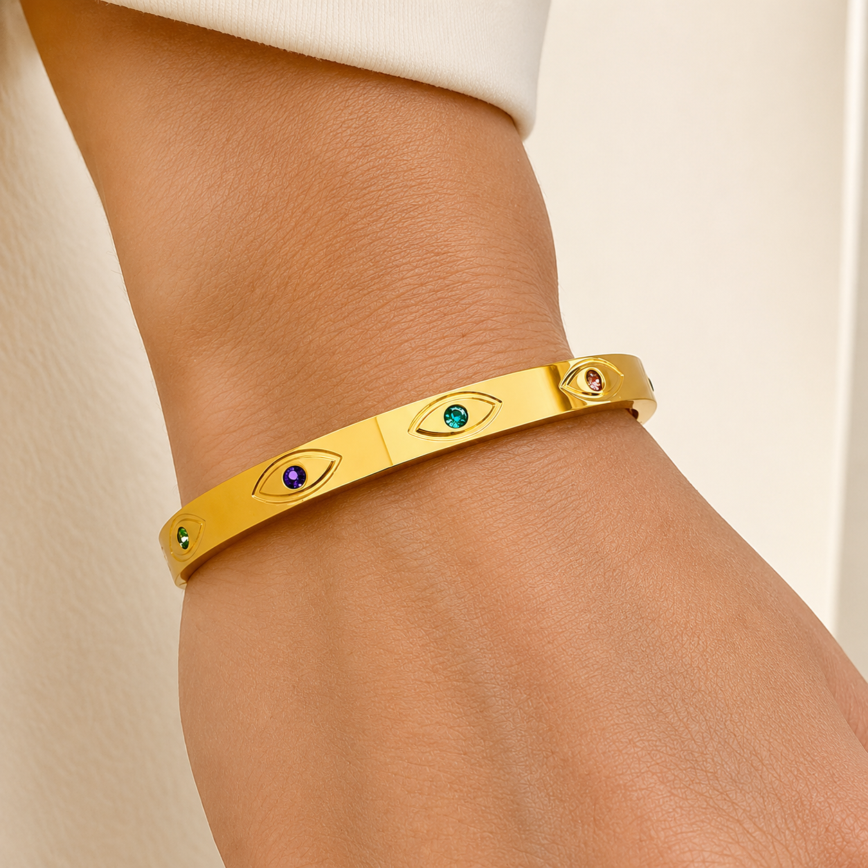 MultiColour Evil Eye Golden Bangle For Women Just Rs.399/-
