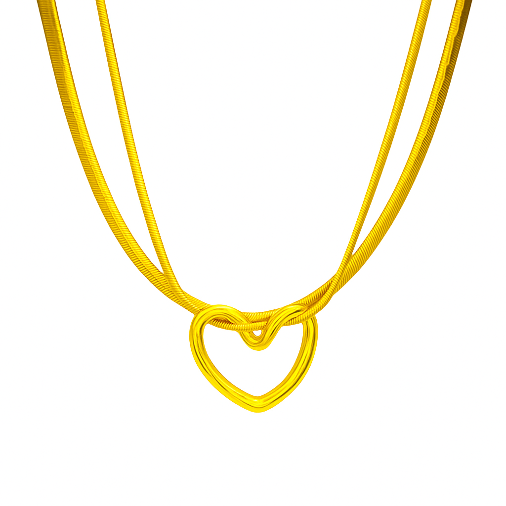 Double Chain Heart Pendant For Women Just Rs.399/-