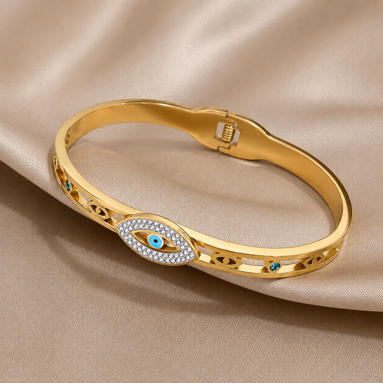 Blue Evil Eye Golden Bangle For Women Just Rs.399/-