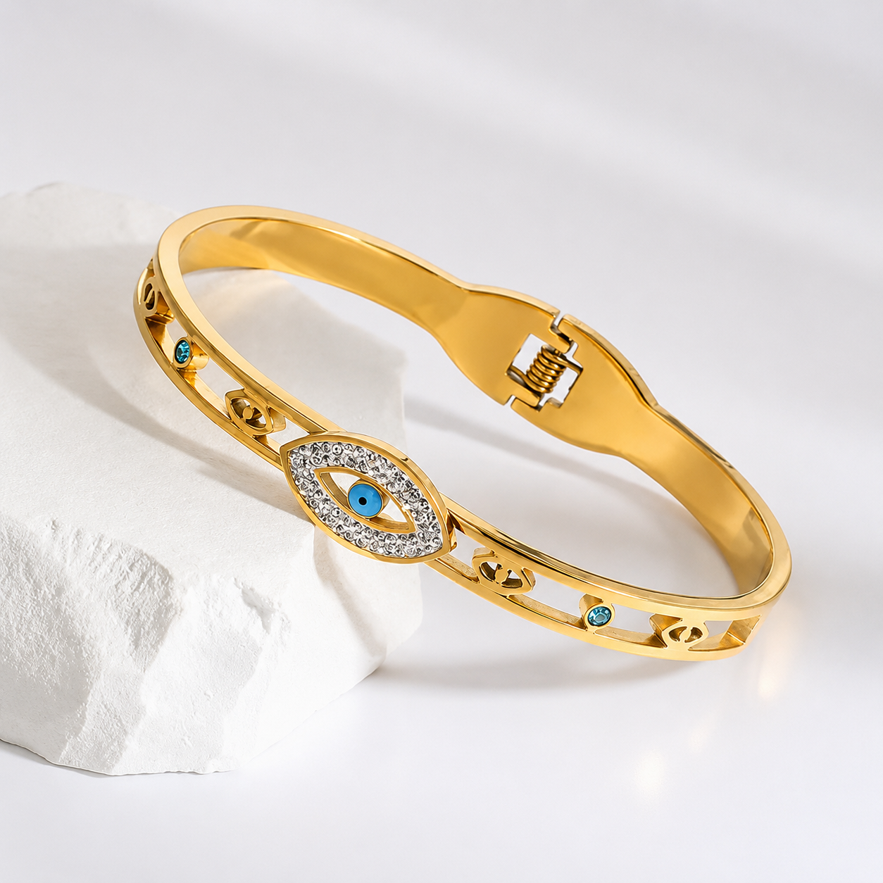Blue Evil Eye Golden Bangle For Women Just Rs.399/-