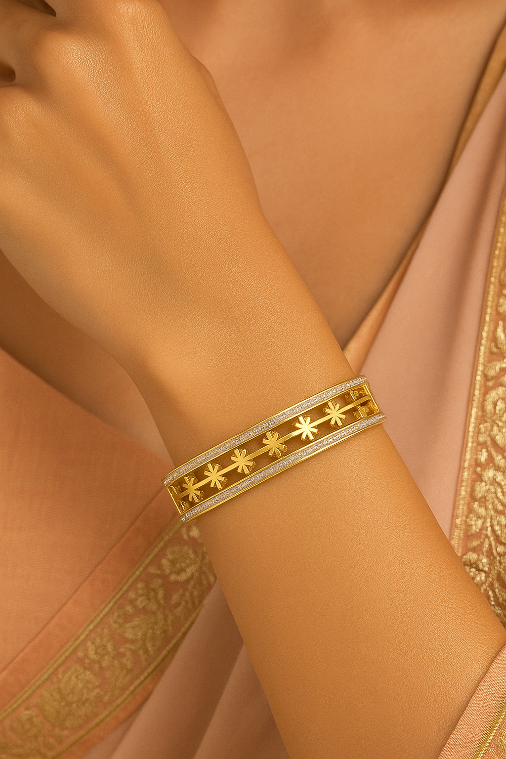 New Diamond Bangle Latest Trending Design For Women & Girls Pack of 2 Different Design (Copy)