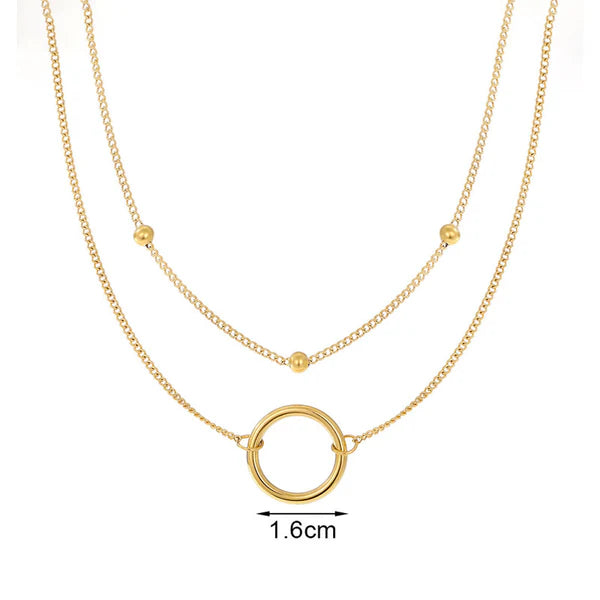 Women Stylish Double Chain Pendant Necklace For Women Skin Friendly Anti Tarnish