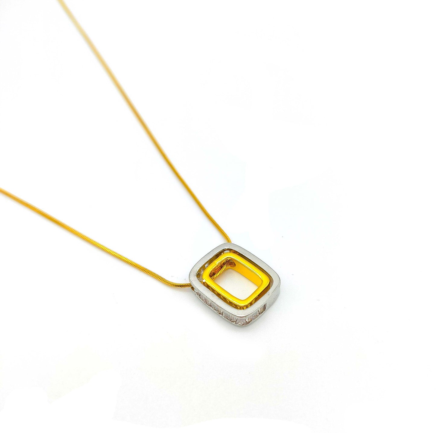 Trending Sqaure Shape Ring Pendant Chain For Girls Gift For Birthday/Anniversary