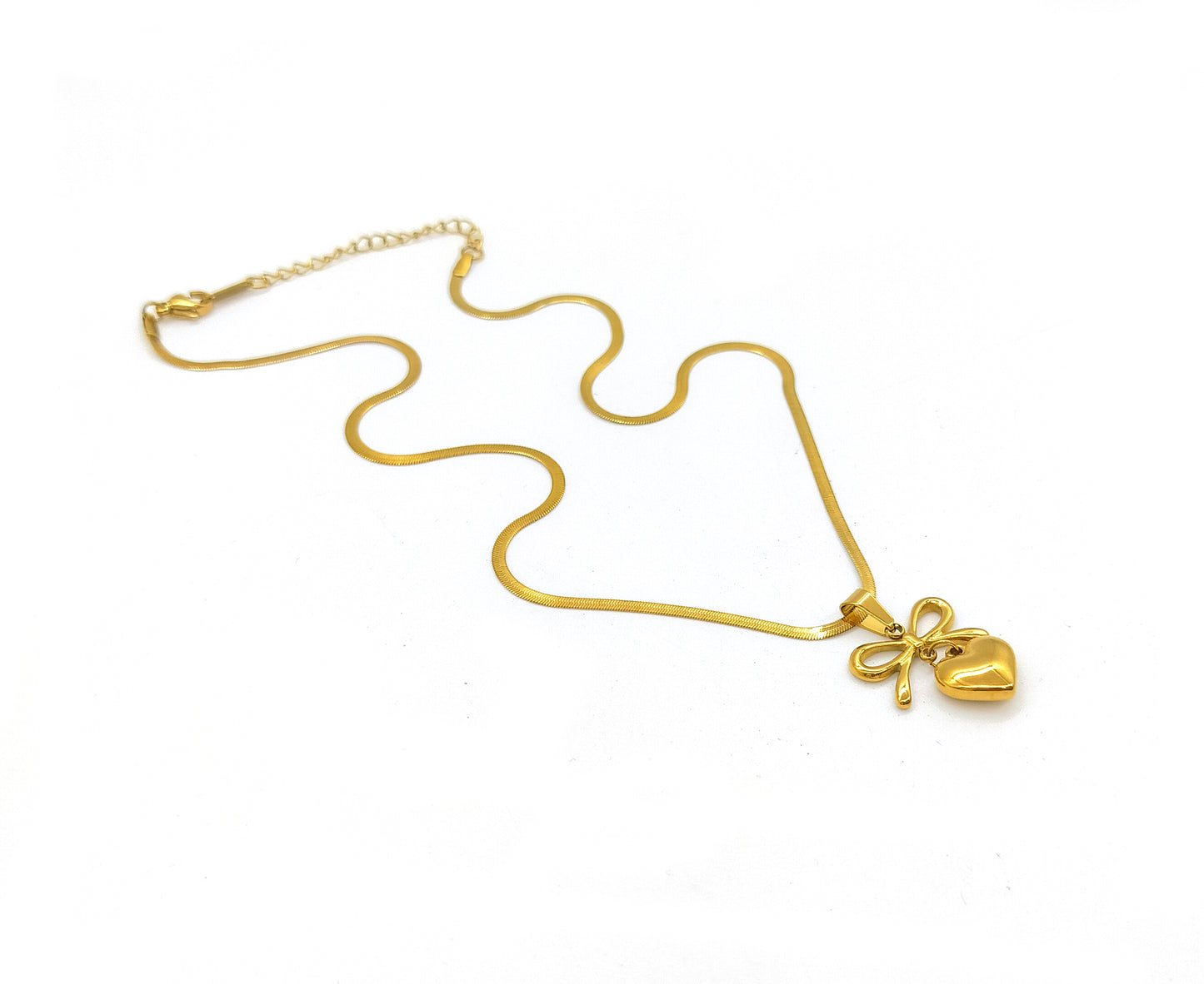 Gold Plated Heart Bow Chain Pendant Just Rs.399/-