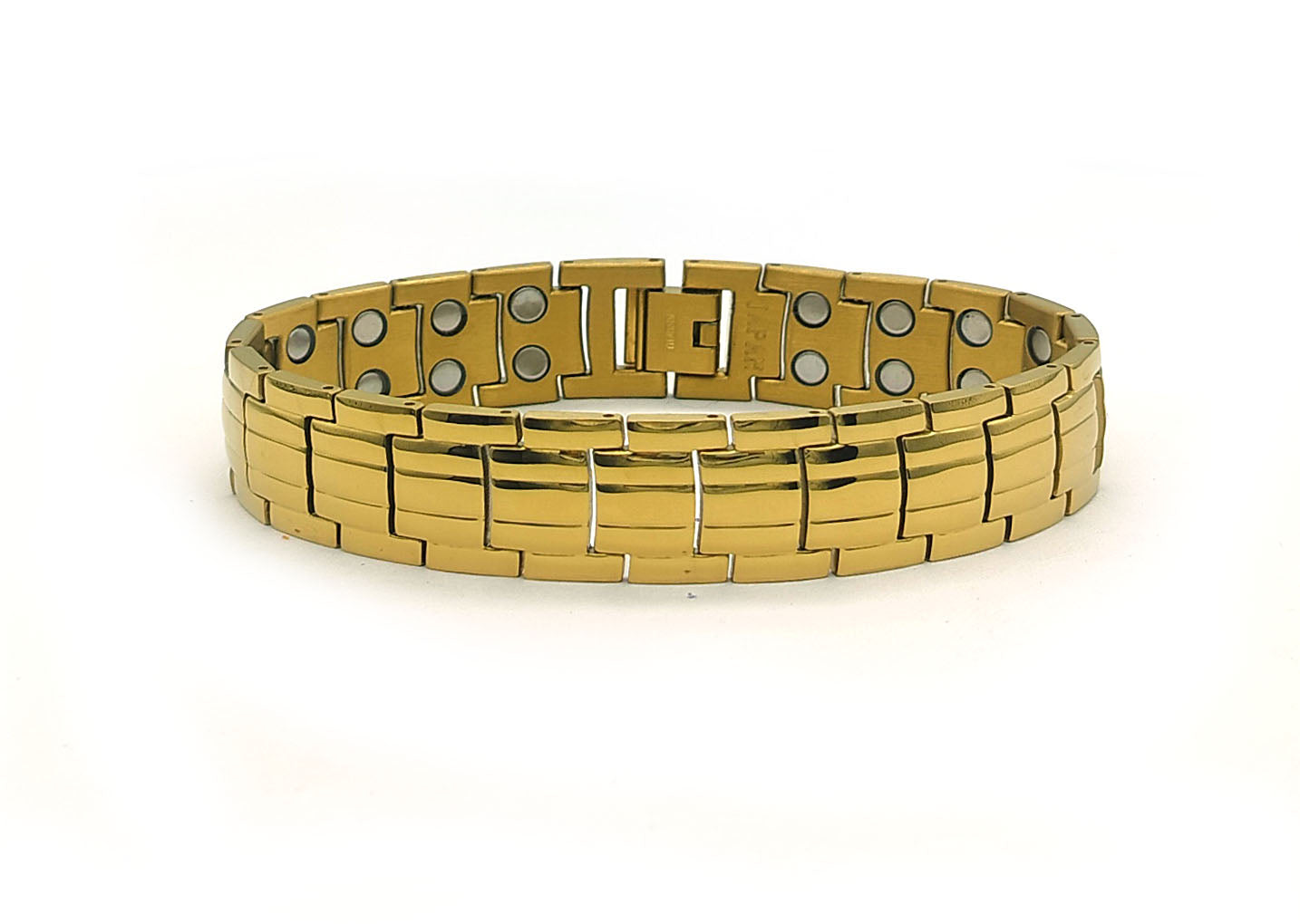 Stylish Gold Plated Titanium Bracelet 22 Power Magnets Trendy Daily Wear Bio Mangetic Bracelet For Men