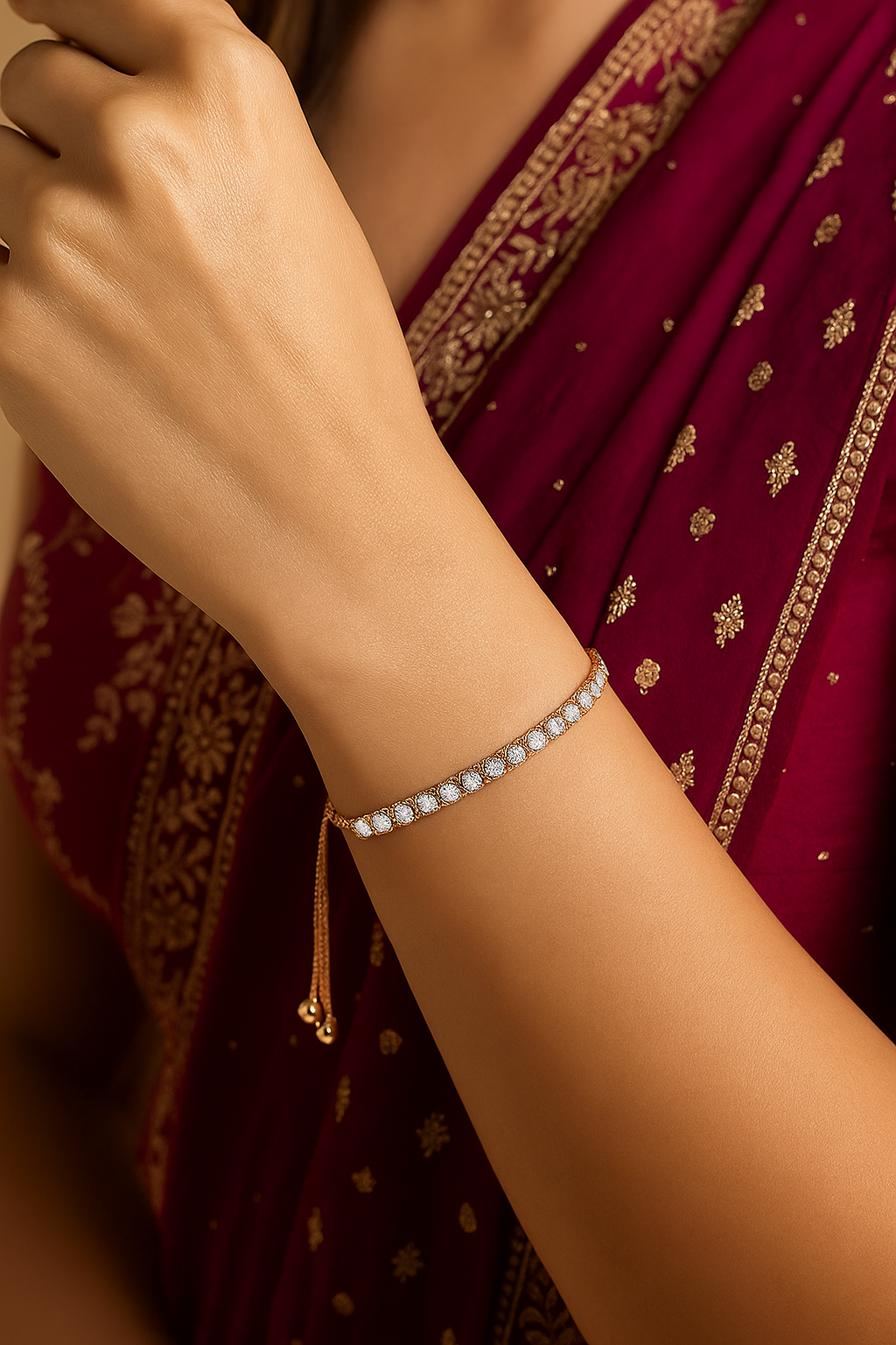 Round Diamond Anti Tarnish Bracelet For Women Just Rs.399/-