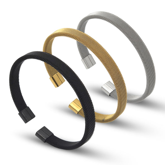 Mesh Cuff Silver-Gold-Black Free Size