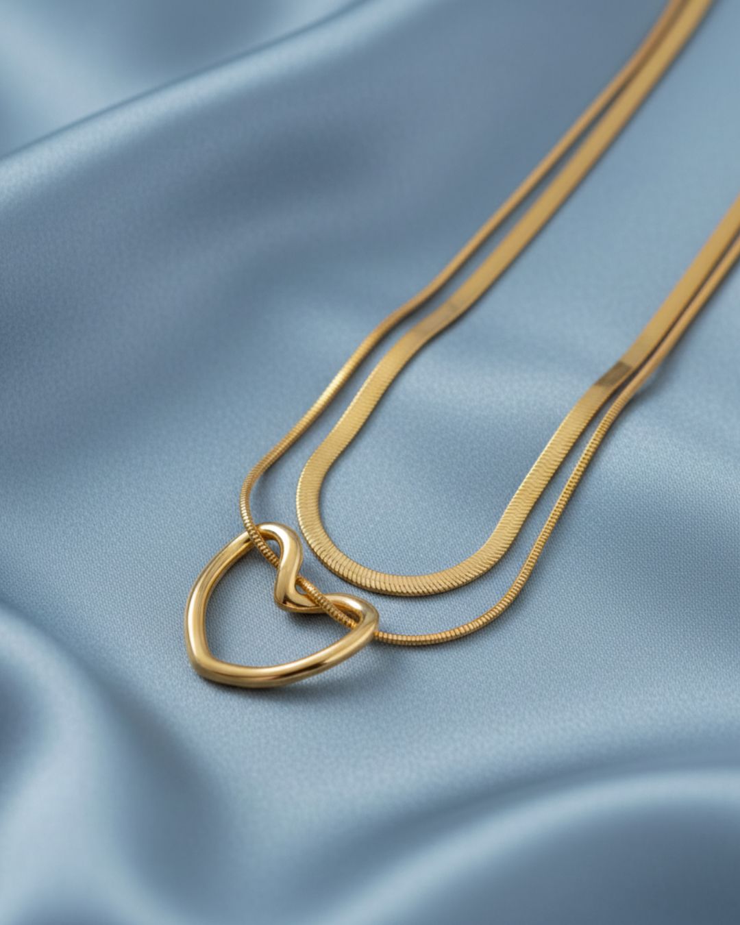 Double Chain Heart Pendant For Women Just Rs.399/-