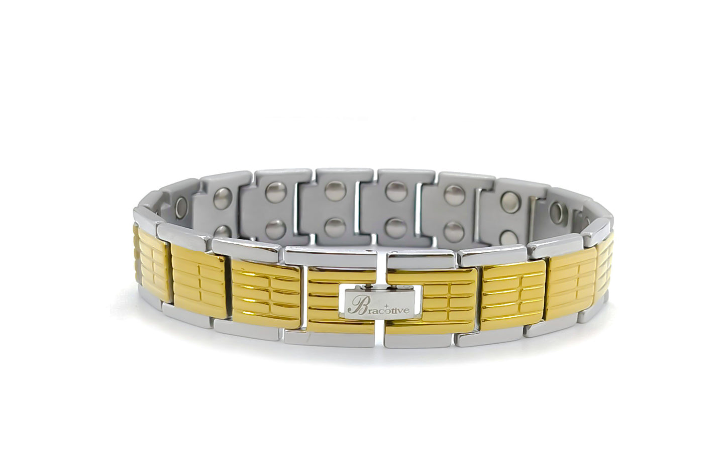 Daily Wear Titanium Bio Magnetic Bracelet For Men Stylish Silver Gold Dual Tone Magnetic Bracelet Luxury Design